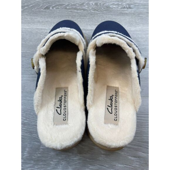 Clarks Breeze Cross Women's Mule Clog Slipper Slip-On Leather US 6 Blue Shoes - Picture 3 of 11